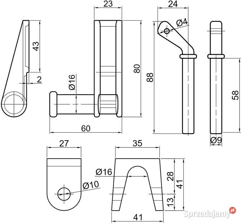 ZAWIAS Burty Górny Dolny fi16 2x Lewy 2x Prawy Solec Kujawski sprzedam