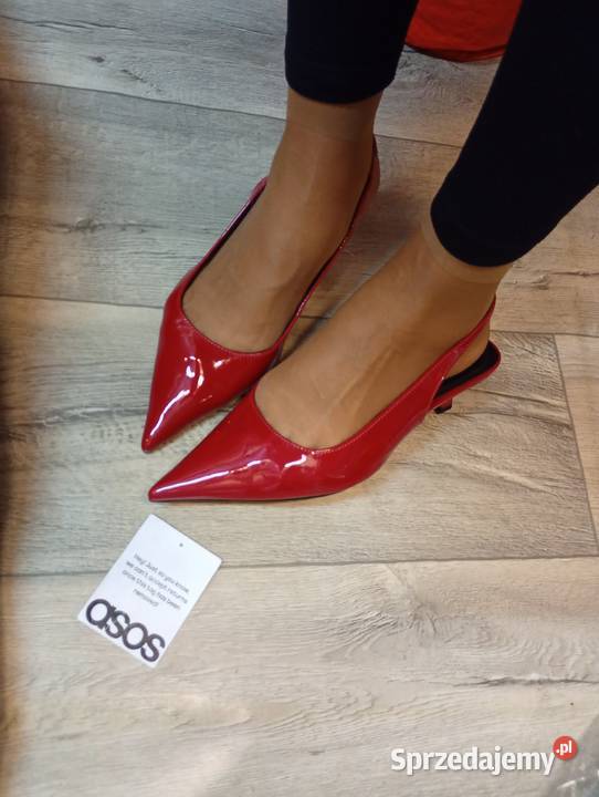 40 ASOS Design Czerwone czółenka z odkrytą piętą czerwony Kraków