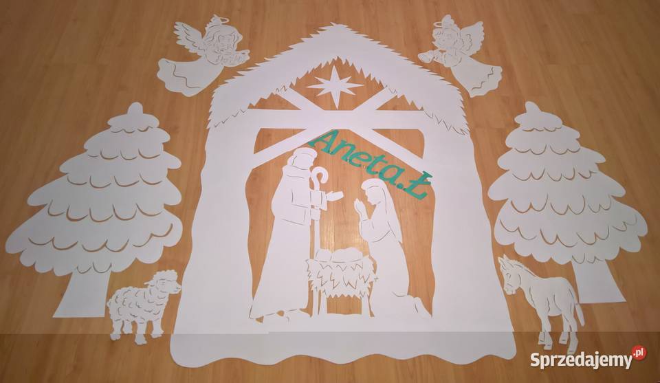 Dekoracje zimowo świąteczne białe z brystolu