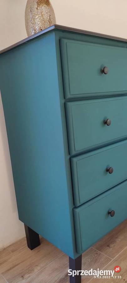 komoda dębowa odnowiona butelkowa zieleń Łódź