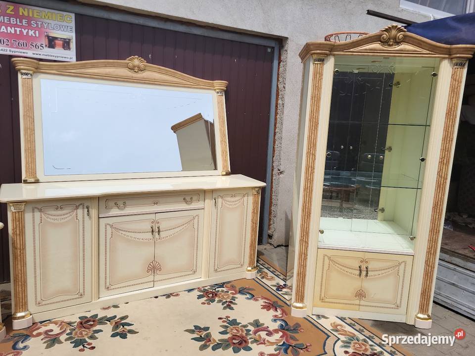 Komplet mebli włoskich komoda witryna lustro 50cm Sypniewo