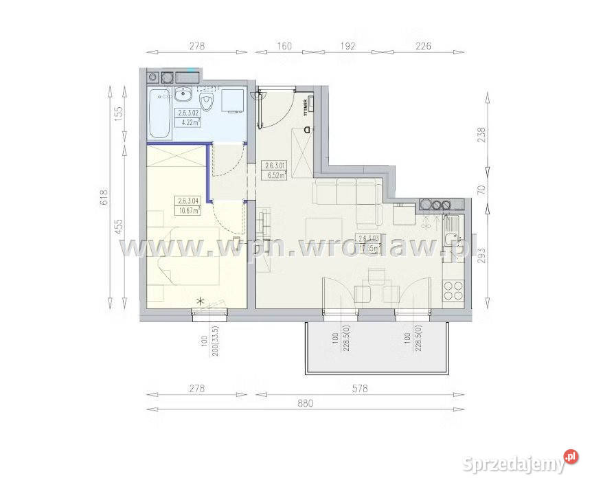 Mieszkanie na sprzedaż Wrocław 3903m2 2 pokoje Rok budowy 2026