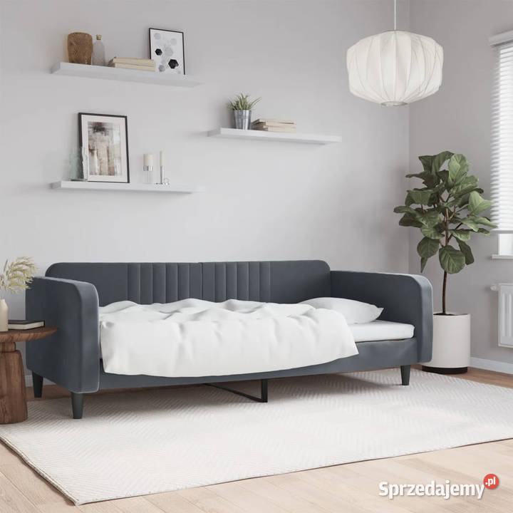 Sofa z funkcją spania ciemnoszara aksamit Warszawa sprzedam