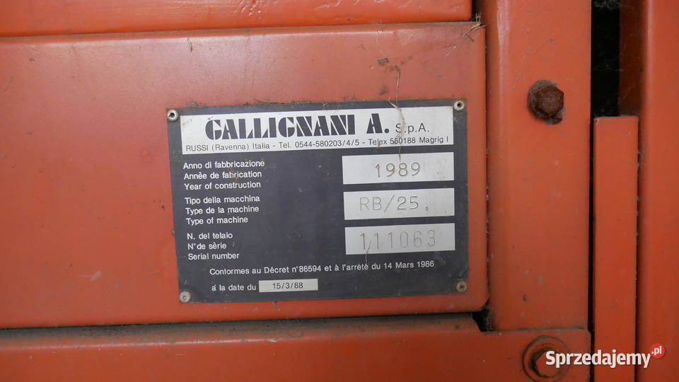 Prasa rolująca Gallignani RB25 Sprawna OKAZJA z łódzkie Uniejów