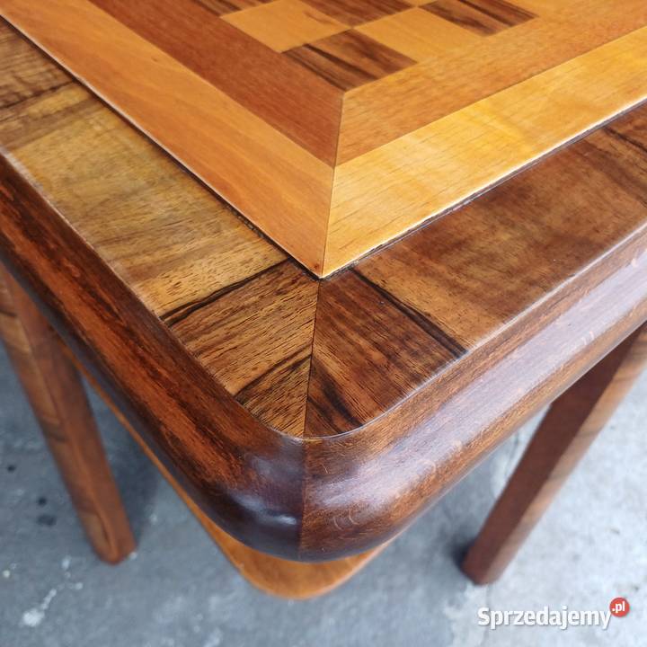 Stolik szachowy intarsjowany w stylu ArtDeco