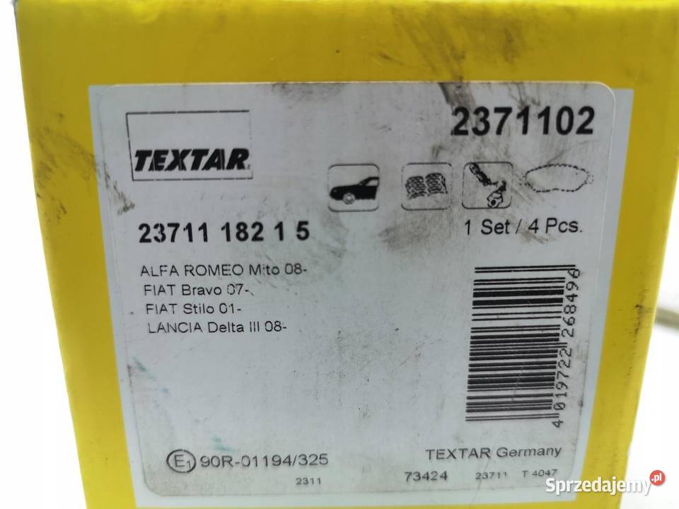 KLOCKI HAMULCOWE PRZÓD TEXTAR ALFA ROMEO MITO 08