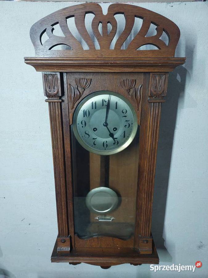 Stary zegar ścienny Junghans 1911r secesja pomorskie Tczew
