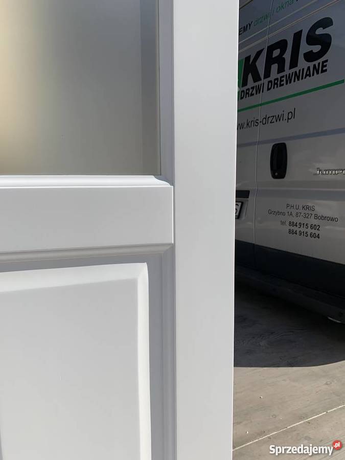 DRZWI RĘKI dwuskrzydłowe białe 133cmx208 Drewno Grzybno sprzedam