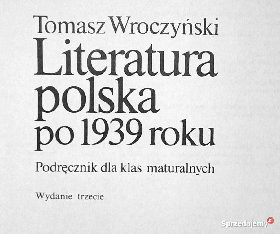 Literatura polska 1939 roku Tomasz Wroczyński Chełm