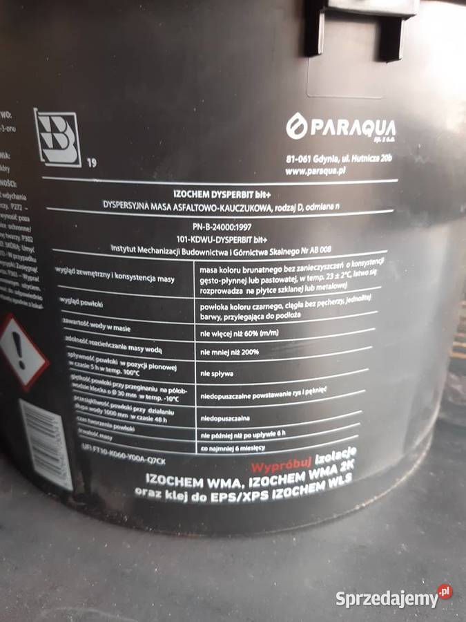 Dysperbit 10 masa asfaltowo kauczukowa Akcesoria do izolacji lubelskie Łęczna