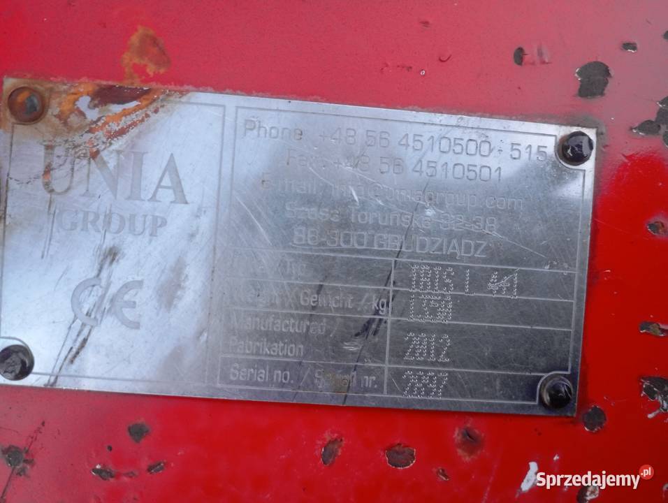 Pług obrotowy Unia Ibis L 41 nie agro Masz Radom