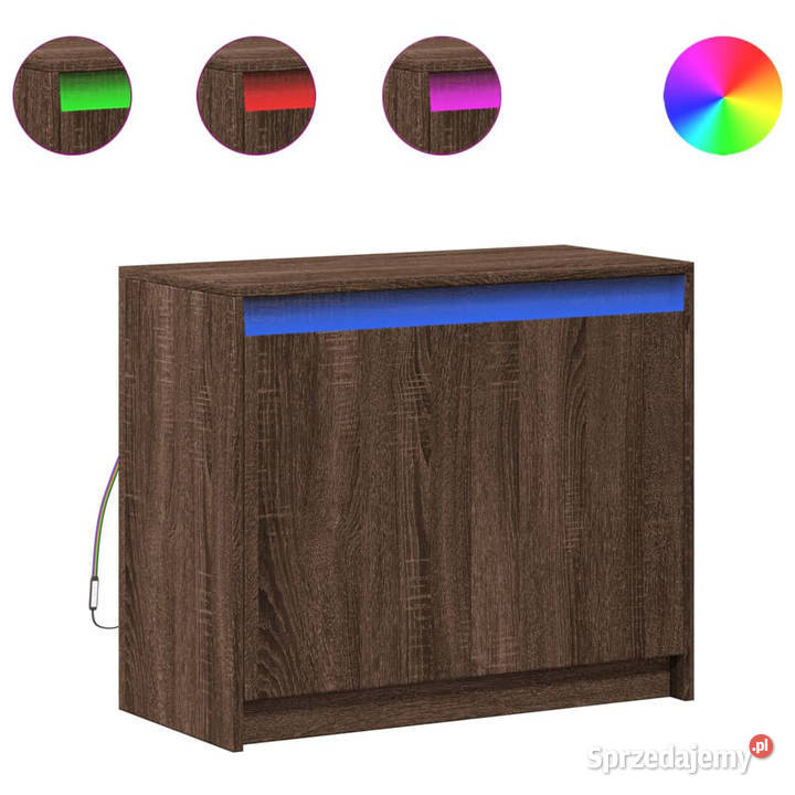 Szafka z LED brązowy dąb 72x34x61 materiał Warszawa
