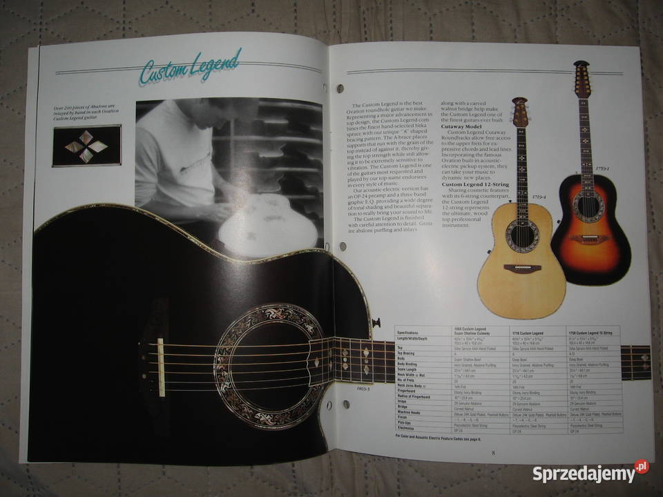 Ovation 1991 katalog gitar Kępice sprzedam