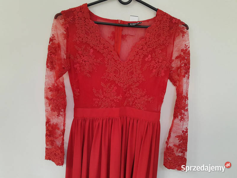 szybka wyprzedaż koronkowa czerwona sukienka 38 Rozmiar 38(M) Odzież damska Sosnowiec