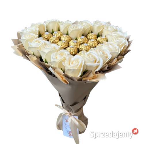 Bukiet Ferrero Rocher i róże mydlane 18 Prezent małopolskie