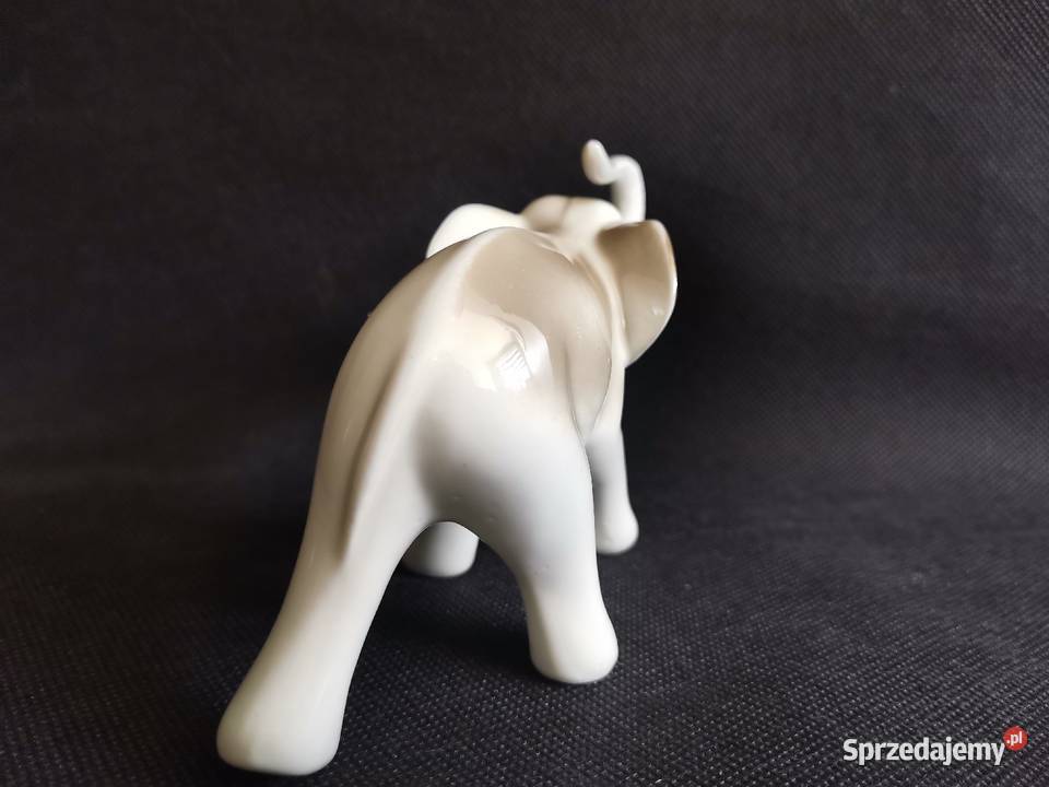 Stara figurka Słoń porcelana Jan Jezela Katowice
