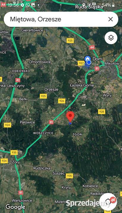 DZIAŁKA BUDOWLANA ORZESZE śląskie