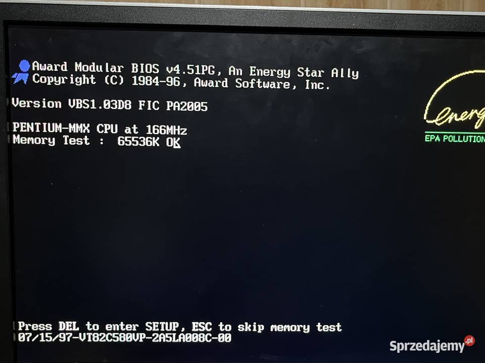 Zabytkowy komputer PC AT Pentium MMX 166MHz Brzana sprzedam