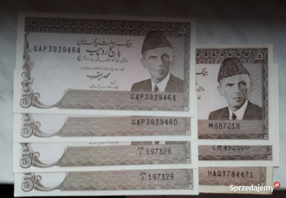 B38 PAKISTAN zestaw 8 banknotów Łask