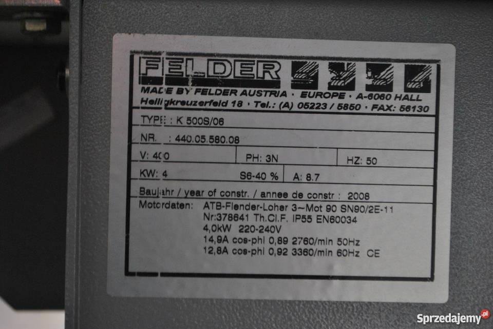 Piła Formatowa K 500 S Podcinak