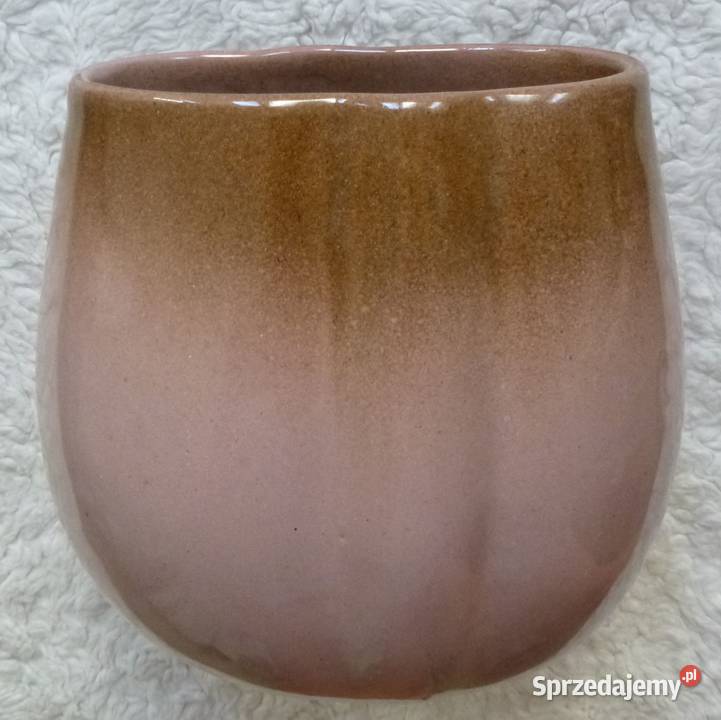 Ceramiczny owalny wazon wys 15 odcienie fioletowego Warszawa