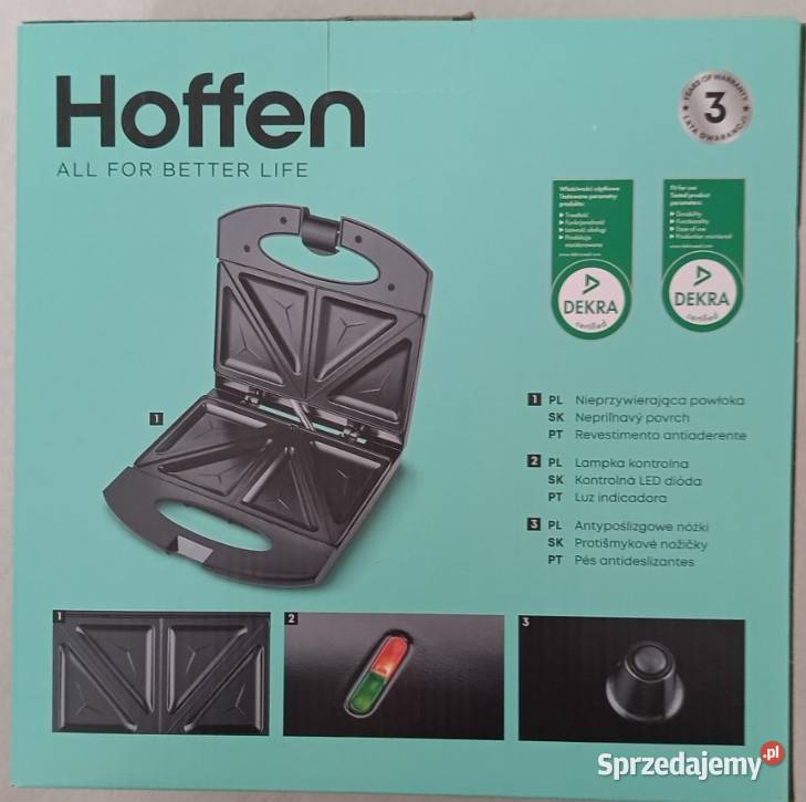 HOFFEN opiekacz do kanapek toster 800 W NOWY Ełk