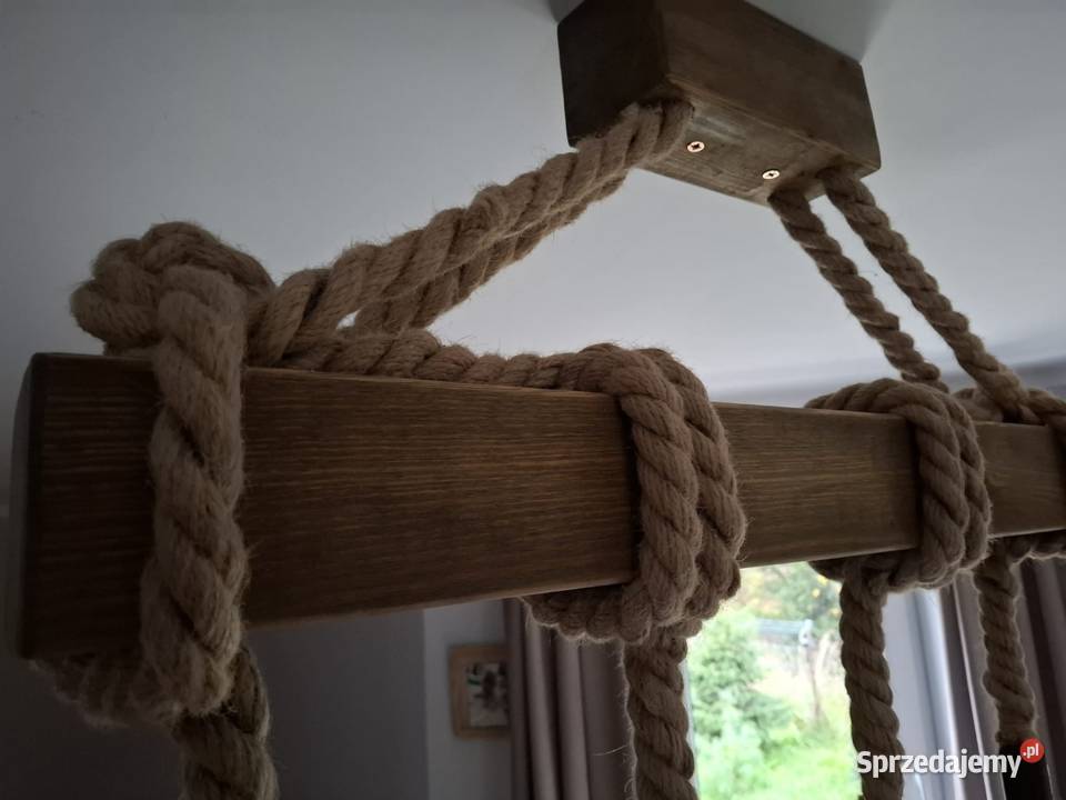 Drewniany żyrandol lampa wisząca styl rustykalny Lampy wiszące Częstochowa