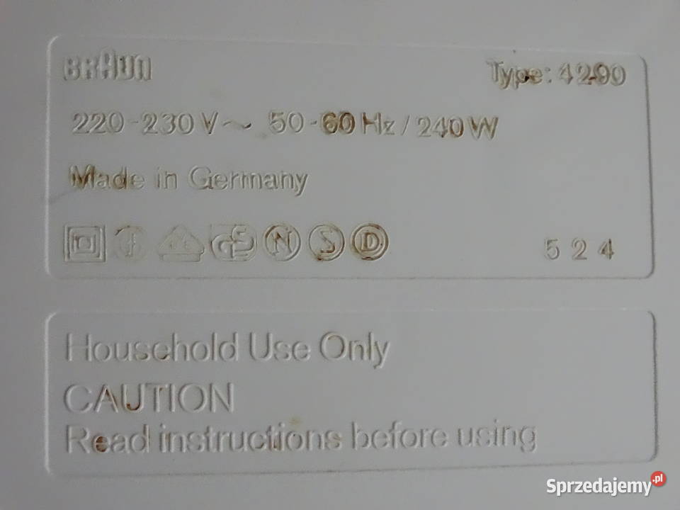 Sokowirówka elektryczna Braun Type 4290 240 W Biłgoraj