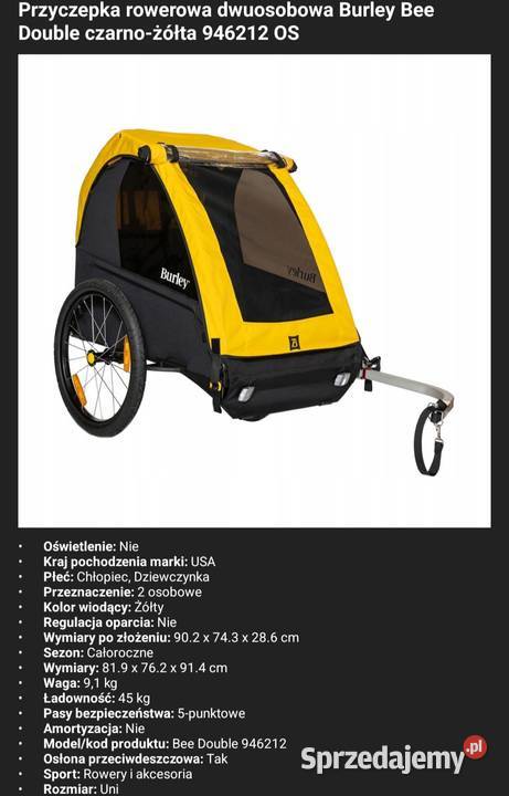 Przyczepka rowerowa Burley Bee Double Łabiszyn