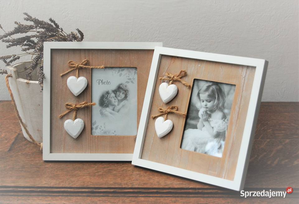 Ramka do zdjęć shabby chic drewniana z Lublin