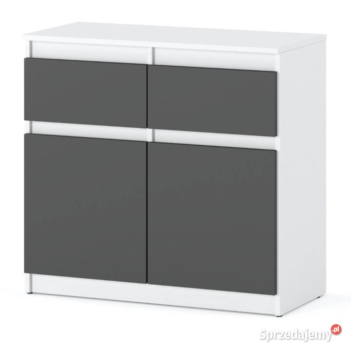 Komoda Biało Szara Oleksa 80 2 Szuflady Do 35cm Elbląg sprzedam