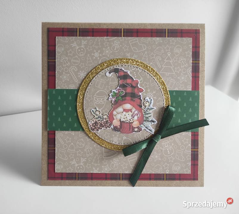 Kartka ręcznie robiona świąteczna Boże Łódź