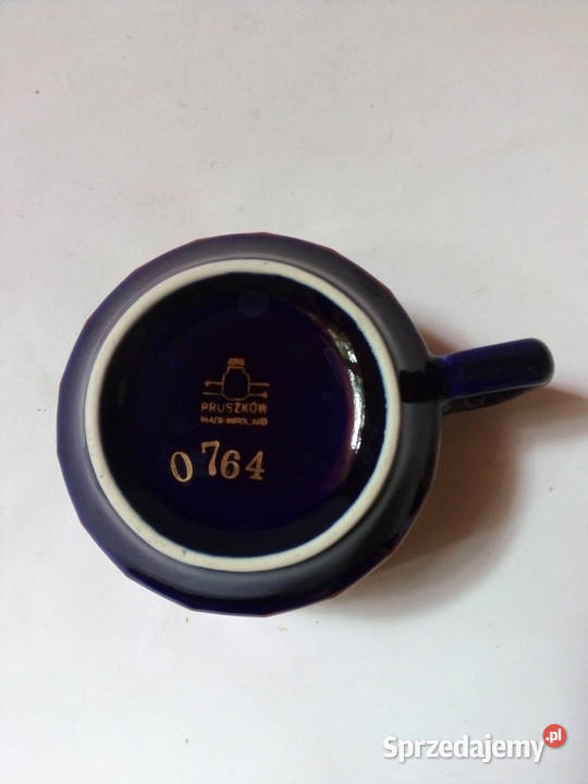 kobaltowa filiżanka kratka Pruszków porcelit Częstochowa