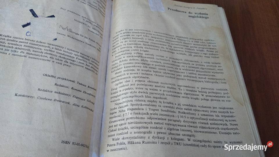 Metody numeryczne ke Bjrck Germund Dahlquist ISBN 8301042761 Książki naukowe i popularnonaukowe