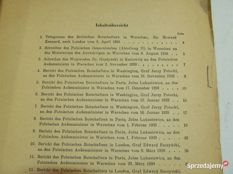 Polnische Dokumente zur Vorgeschichte des