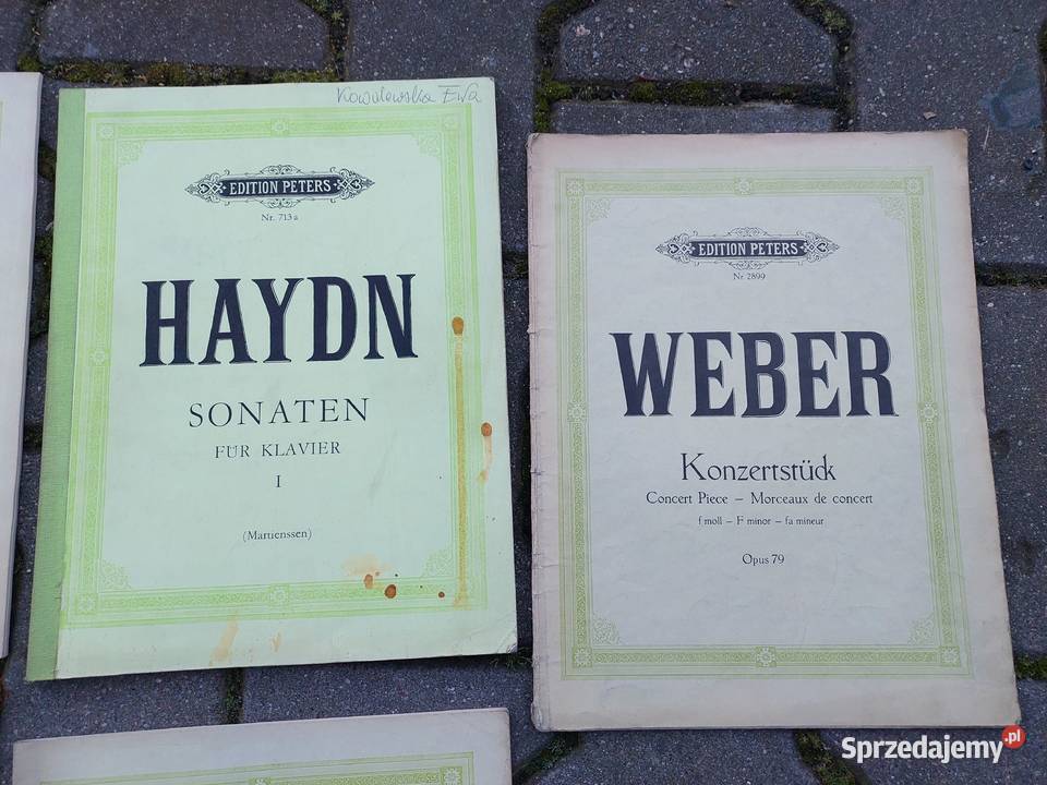 Nuty na fortepian zestaw starych zeszytów 7 Bach pomorskie Tczew