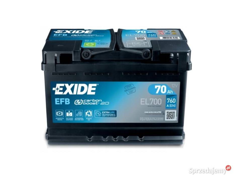 Akumulator Exide EFB STARTSTOP 70Ah 760A Prawy pomorskie Starogard Gdański