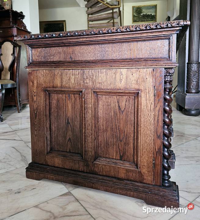 Dębowe biurko neorenesansowe z końca XIX wieku Meble zachodniopomorskie Szczecin
