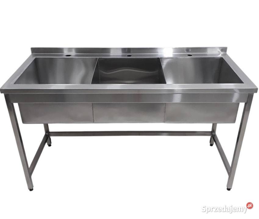 Zlew trójkomorowy ze stali nierdzewnej mazowieckie Warszawa