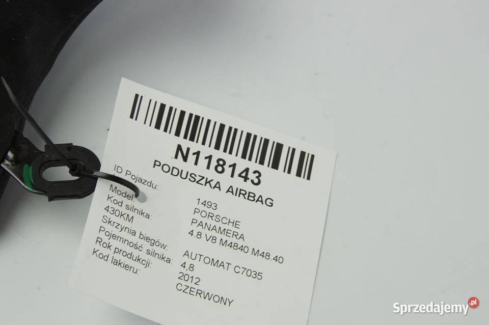 PANAMERA 970 PODUSZKA AIRBAG TYŁ 97052206135 osobowe Lipno