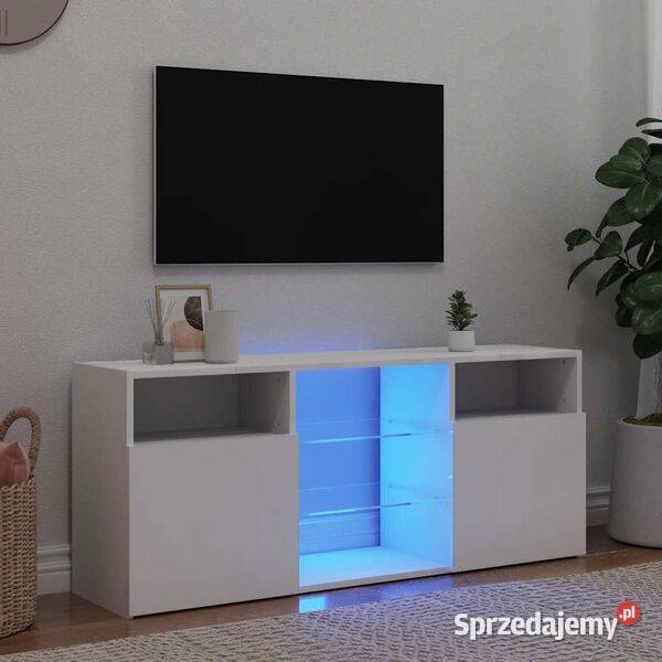 Szafka TV z oświetleniem LED biała 120x30x50