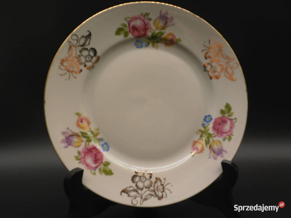 Talerz deserowy z kwiatowym wzorem