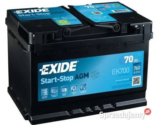 Akumulator EXIDE AGM STARTSTOP EK700 70Ah 760A osobowe mazowieckie Warszawa sprzedam