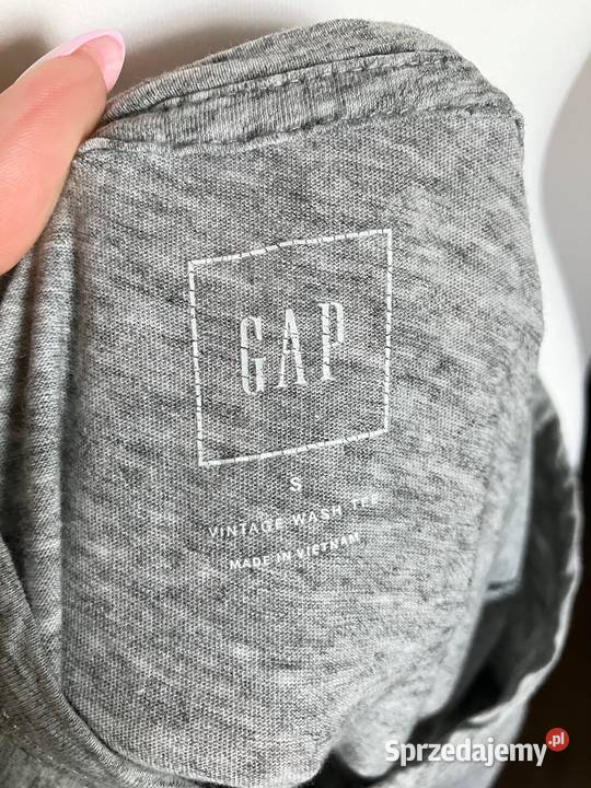 Damski szary tshirt bawełniany Gap koszulka S Nisko