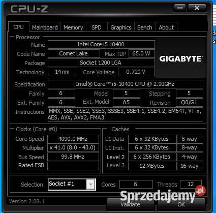 Komputer do gier I5 10400F Gigabyte RX5700XT8GB Pabianice