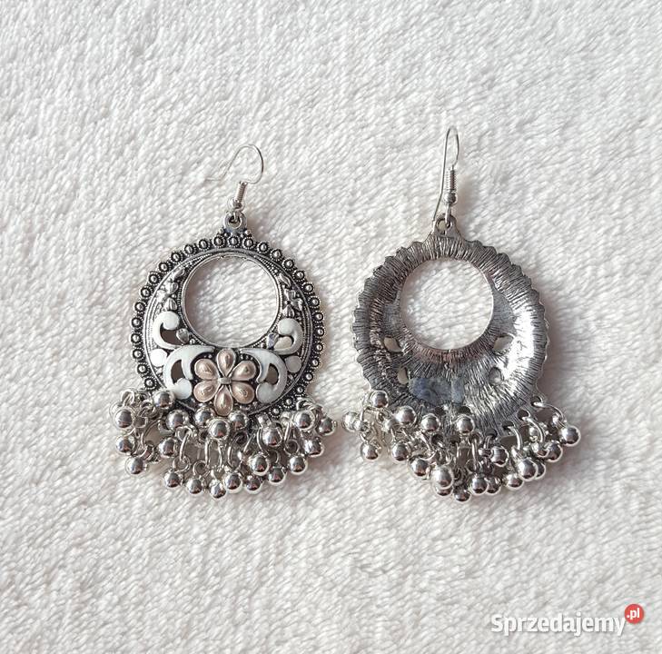 Orientalne kolczyki boho koła srebrny kolor Szczecin