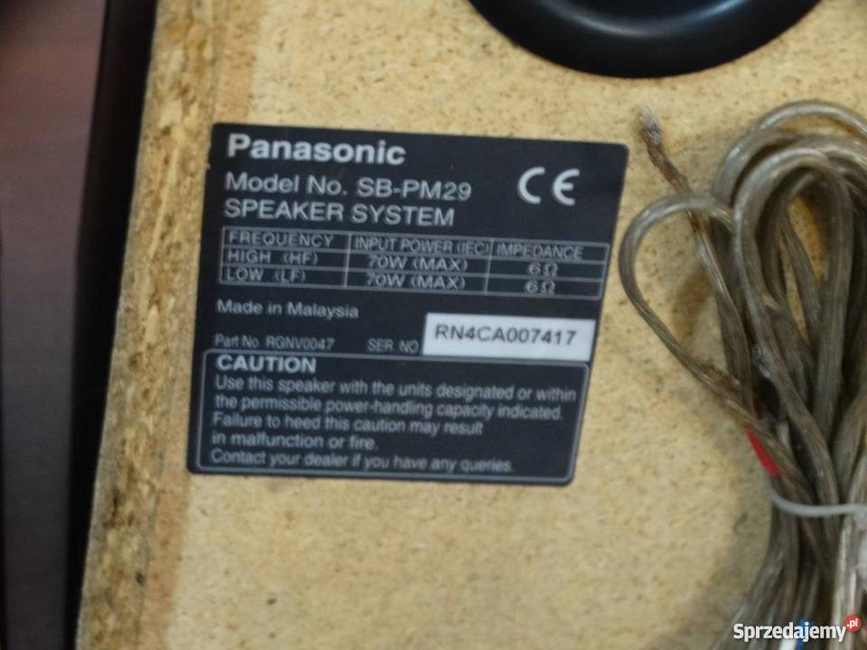 Kolumny Panasonic SBPM29 moc 2x70wat WYSYŁKA Słuchawki i głośniki