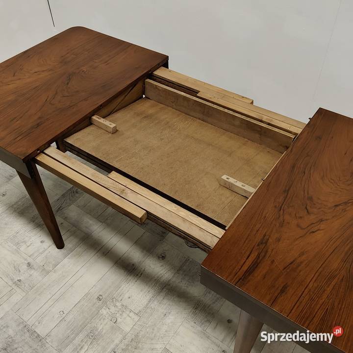 stół orzech design lata 6070 vintage łódzkie