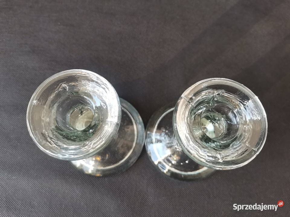 Stare nieużywane szklane świeczniki HSG Porcelana i szkło Katowice