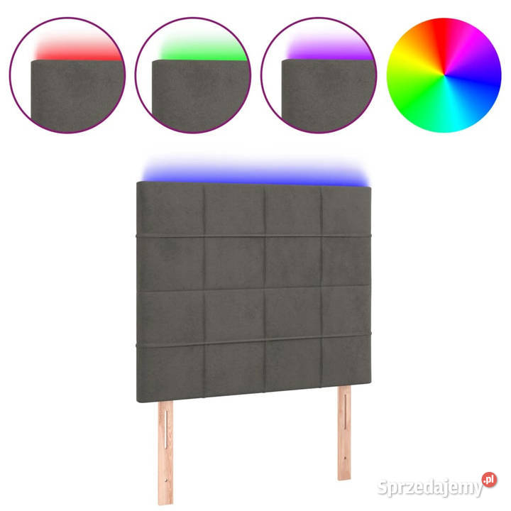 Zagłówek do łóżka z LED ciemnoszary 90x5x118128 mazowieckie Warszawa